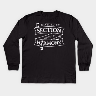 Divided By Section United in Harmony Cool Music Choir or Band Kids Long Sleeve T-Shirt